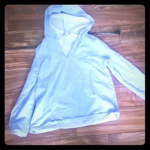 A blue hoodie